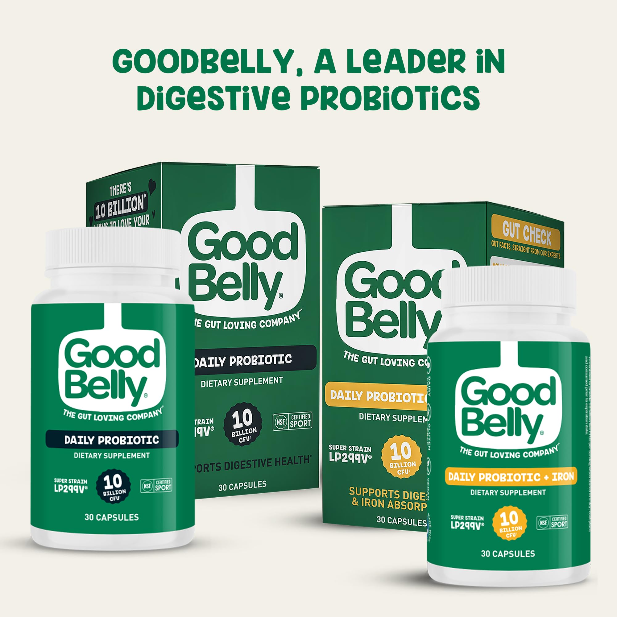 GoodBelly etiqueta nutricional enfocada en ingredientes y cepa LP299v