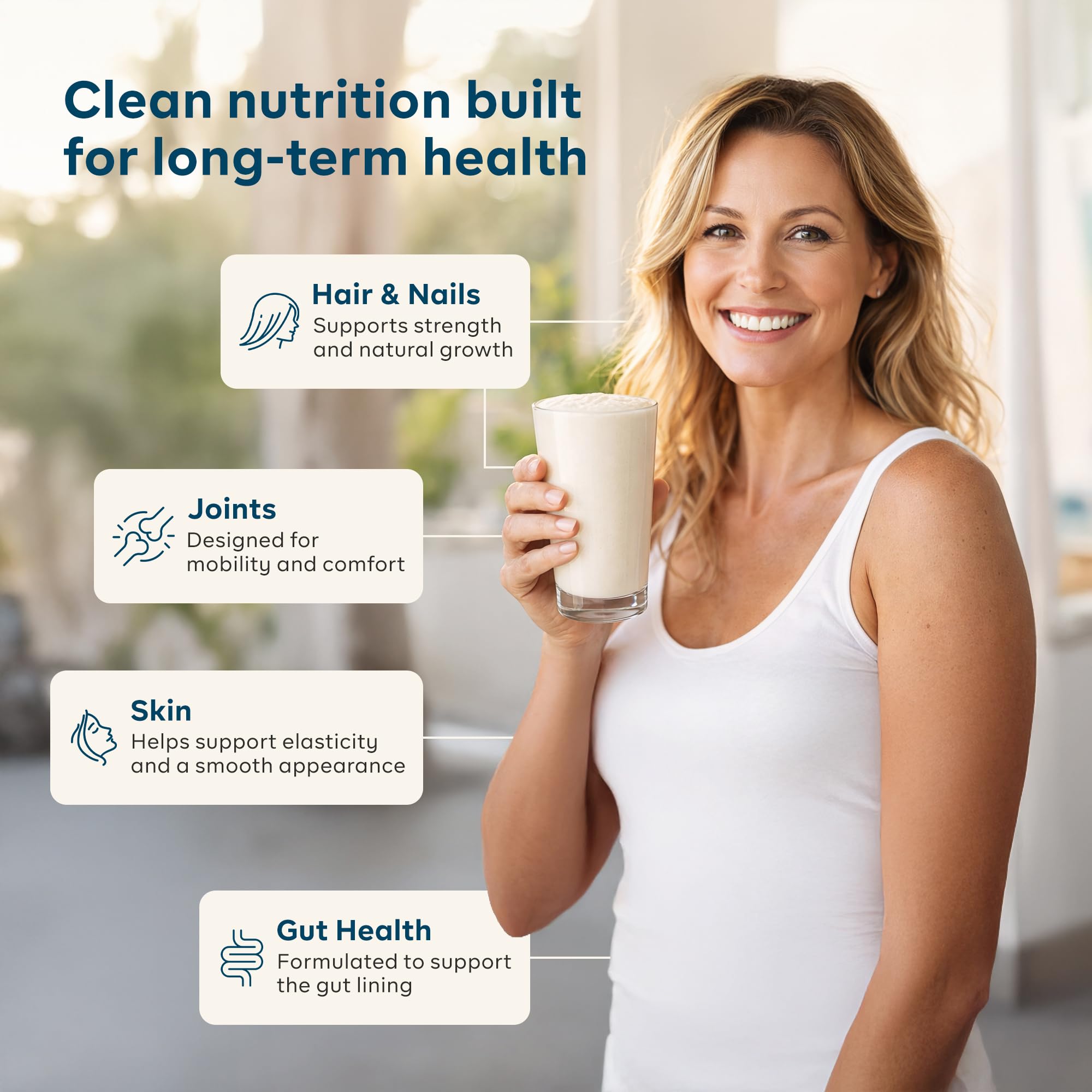 Goode Health batido con polvo integrado para nutrición rápida y conveniente