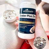 Goodhealth Oyster Plus cápsulas apiladas detalle para fácil ingestión
