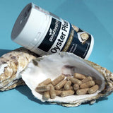 Goodhealth Oyster Plus en mesa junto a alimentos para complementar dieta