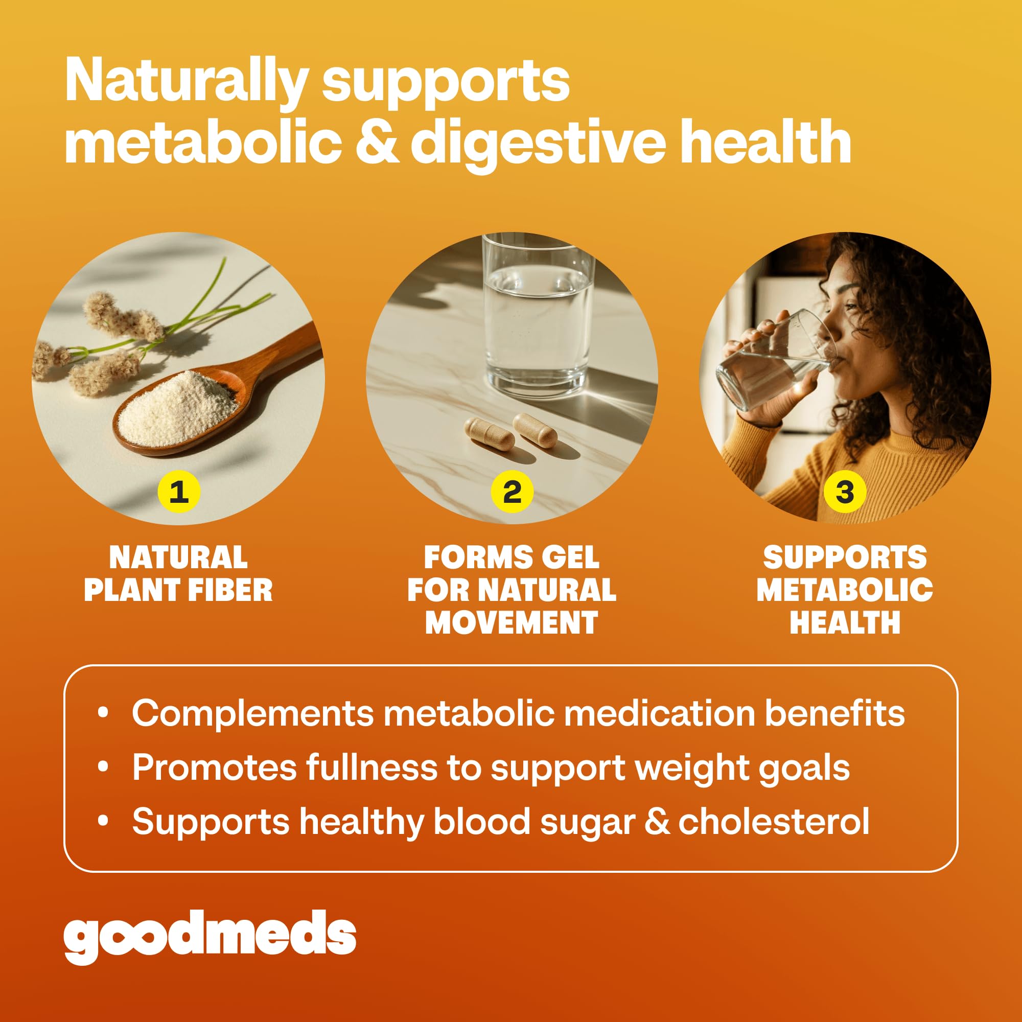 GoodMeds cápsulas en mano para comparar tamaño y facilidad de ingestión