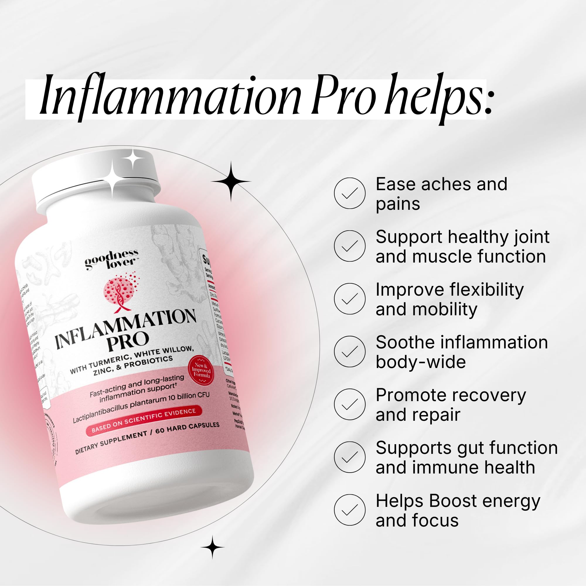 Goodness Lover etiqueta con Meriva Curcumin enfatizando biodisponibilidad