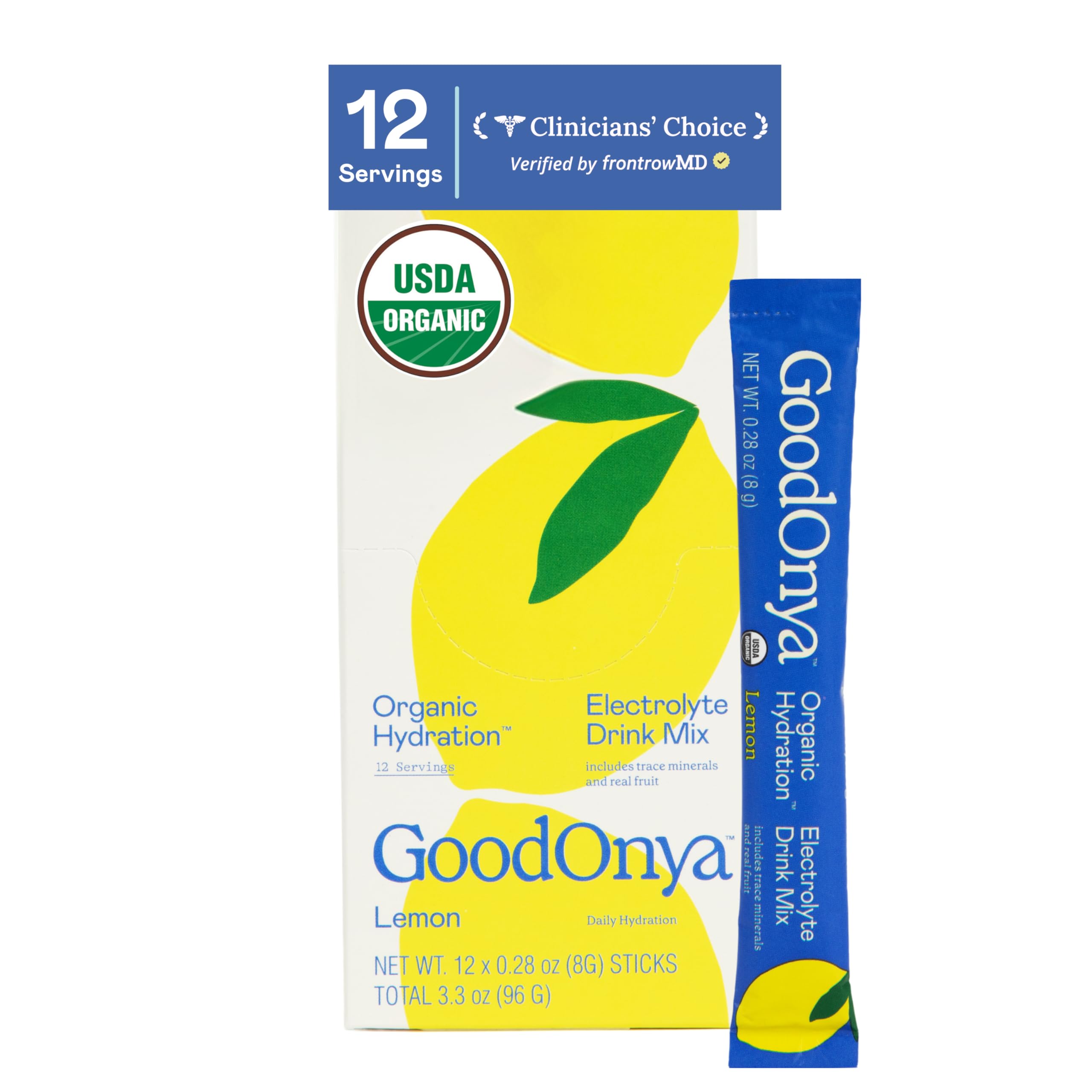 GOODONYA empaque frontal sabor limonada, presentación clara y orgánica