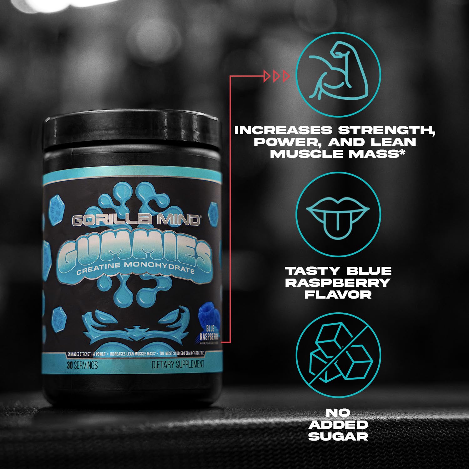 Gorilla Mind gomitas en mano mostrando la porción lista para consumo