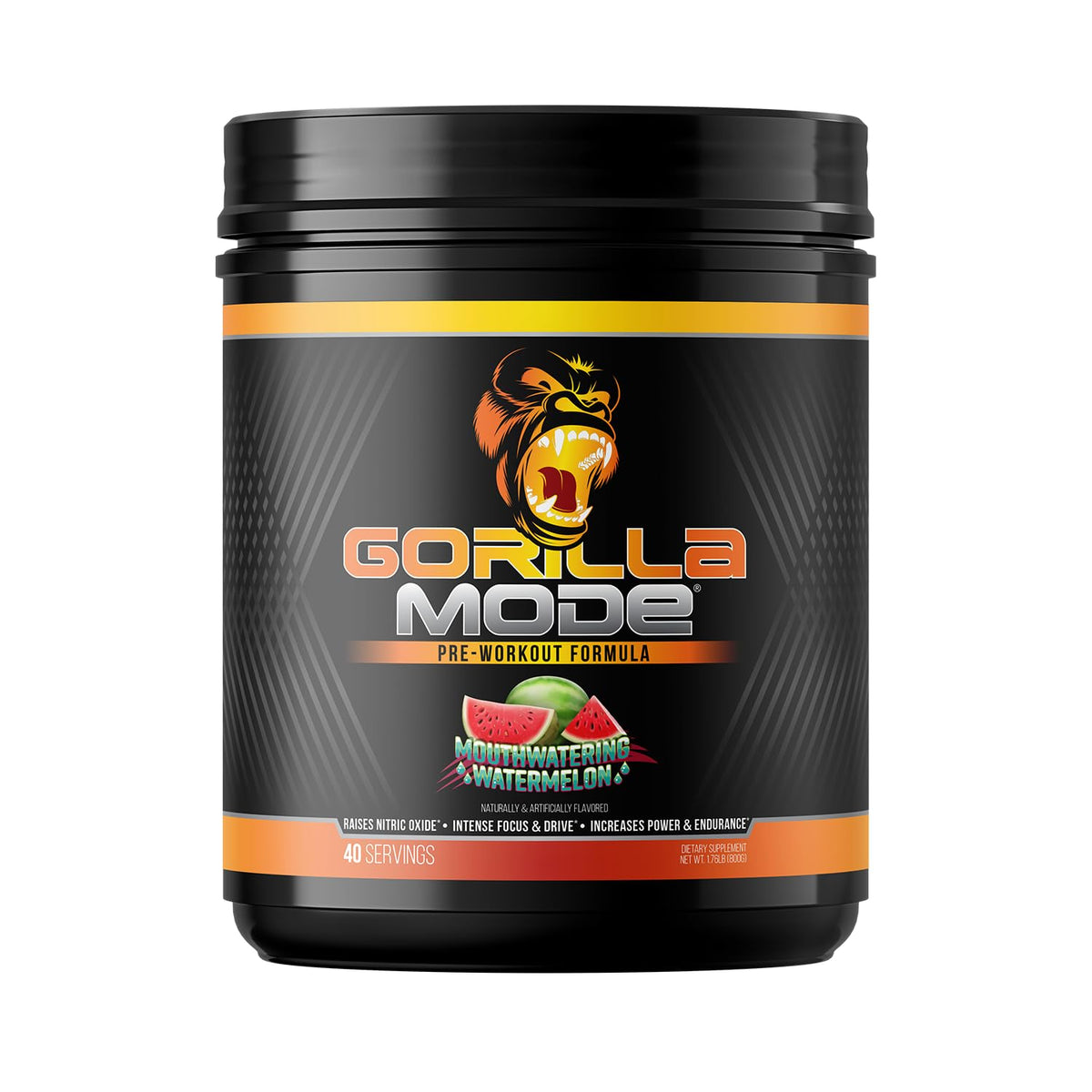 Gorilla Mind Gorilla Mode frente del envase mostrando la marca y beneficio de potencia