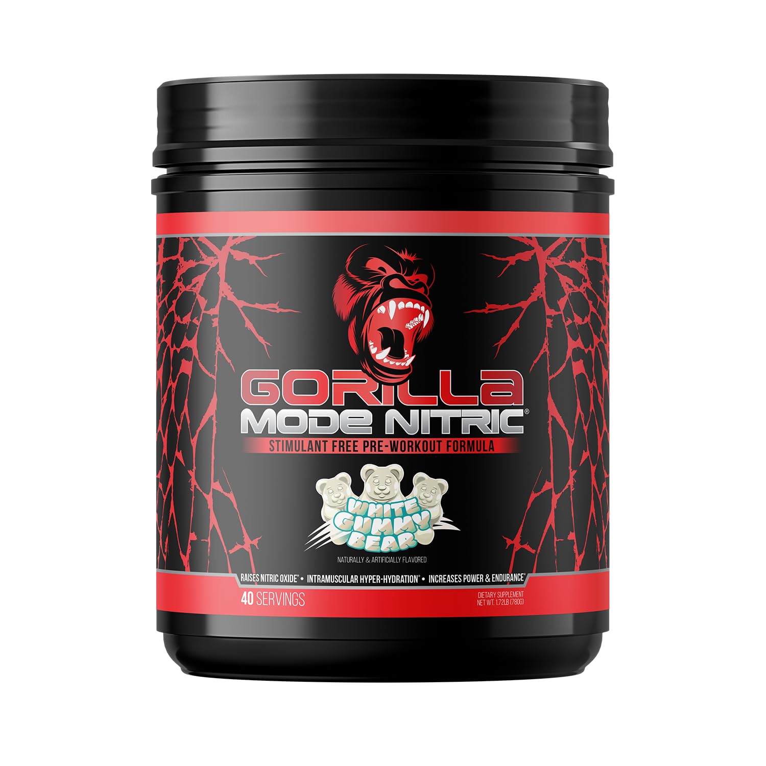 Gorilla Mind Nitric envase frontal mostrando la etiqueta clara y beneficios