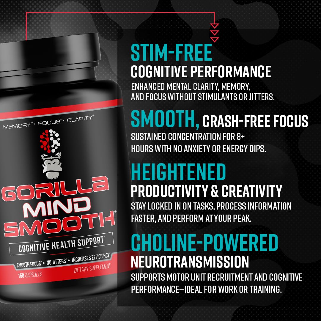 Gorilla Mind Smooth comparación de tamaño frasco y cápsulas práctico