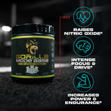 Gorilla Mind polvo textura cerca destacando mezcla fina y rápida disolución