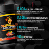 Gorilla Mind scoop y bote lado a lado para visualizar dosis y tamaño