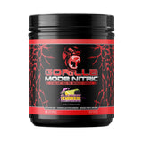 Gorilla Mode Nitric bote frontal 780 g mostrando el sabor BlackBerry Lemonade y beneficios