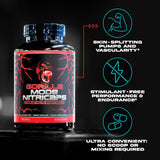 Gorilla Mode Nitricaps etiqueta con ingredientes clave y beneficios visibles