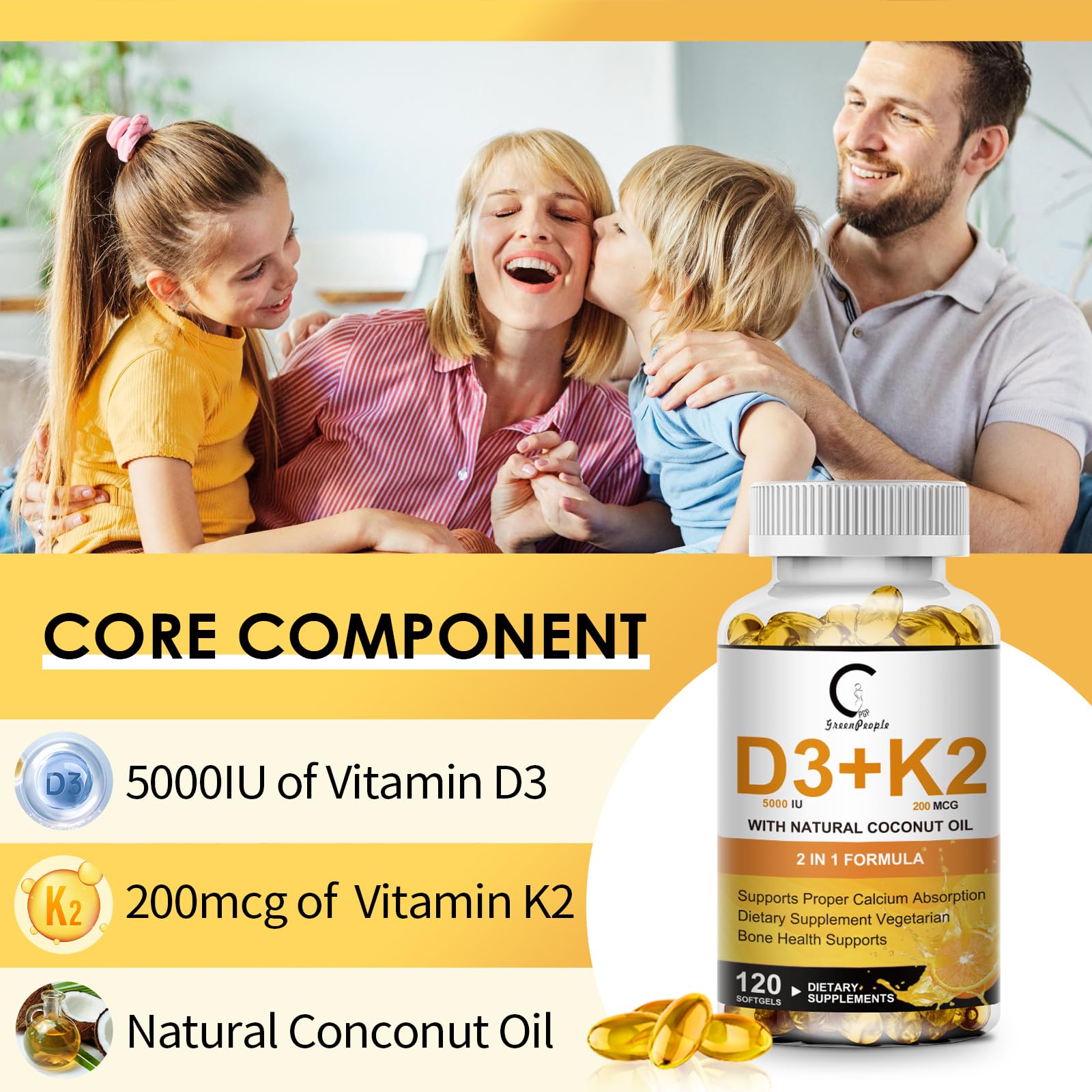 GPGP GreenPeople etiqueta nutricional con dosis de D3 y K2 claras