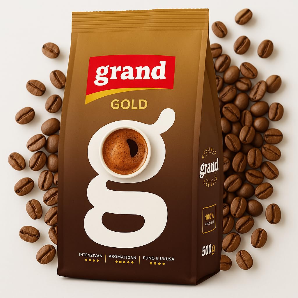 Grand Gold Kava frente del paquete mostrando marca Egourmet y fácil almacenaje