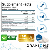 Granions tableta partida mostrando interior — dosificación precisa y cómoda