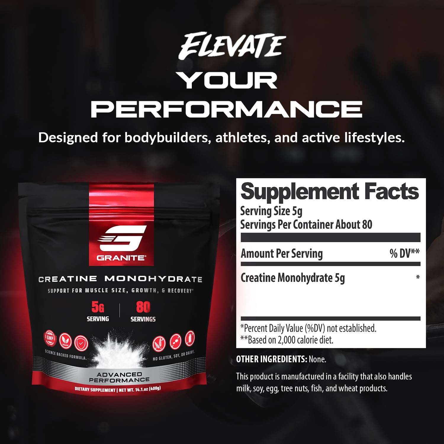 Granite Supplements cucharada medidora con porción lista para mezclar