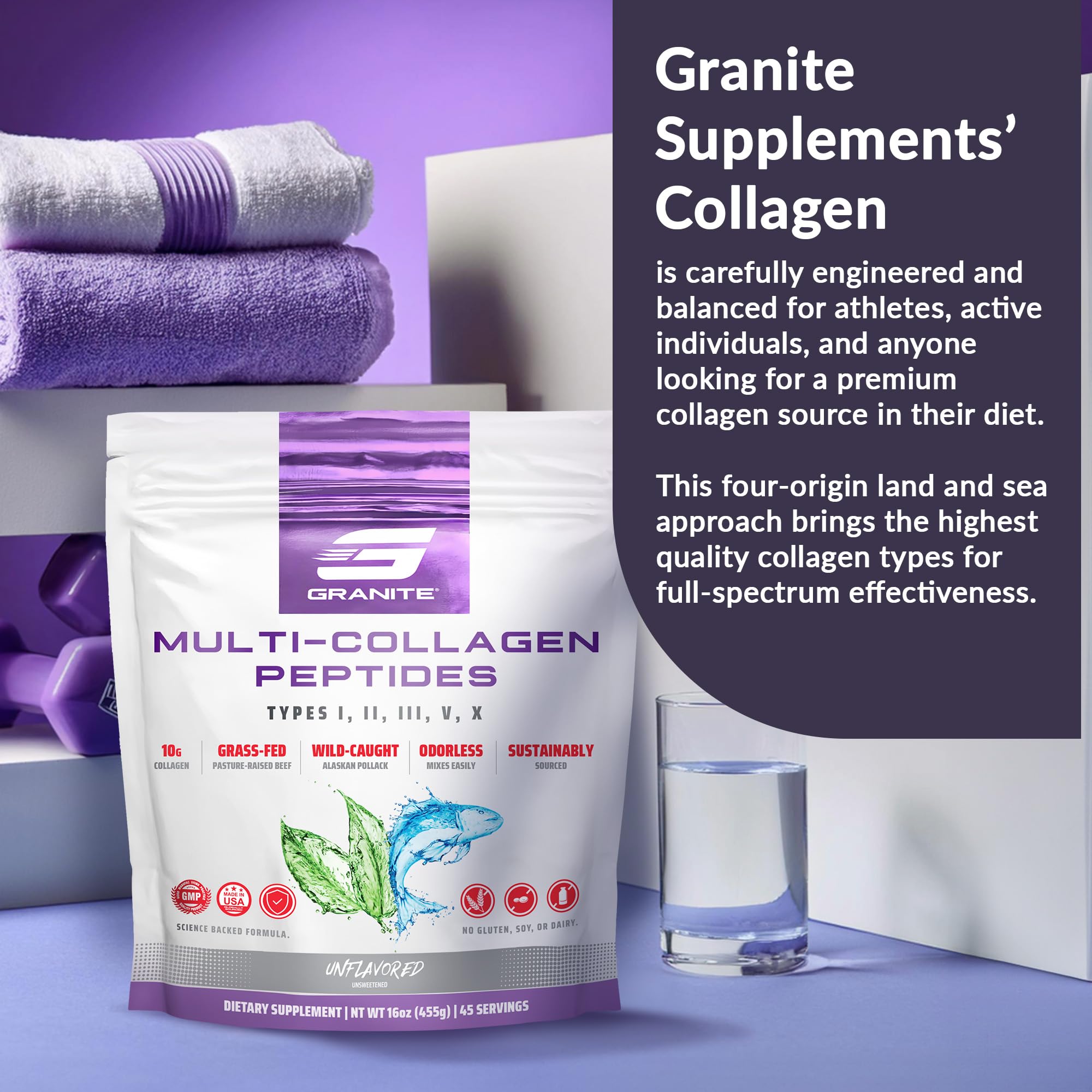 Granite Supplements producto en ambiente deportivo, beneficio de soporte para recuperación
