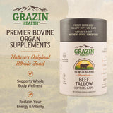 GRAZIN HEALTH detalle de cápsula y textura del sebo, pureza visible