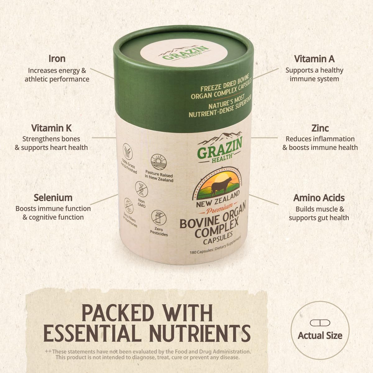 GRAZIN HEALTH etiqueta con información nutricional y confianza en calidad