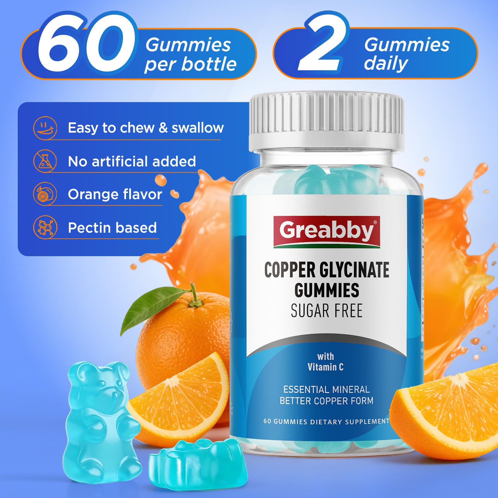 GREABBY caja abierta con gomitas y frasco mostrando contenido