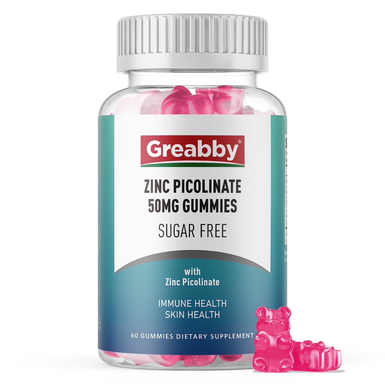 GREABBY envase frontal mostrando 60 gomitas y beneficios claros