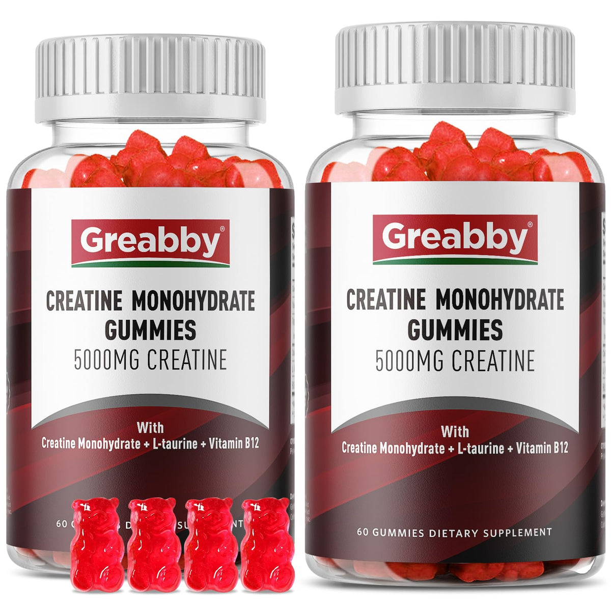 GREABBY envase frontal mostrando las gomitas y facilidad de uso