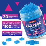 Detalle de la etiqueta GREABBY Glynac con lista de ingredientes y certificación GMP