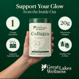Great Lakes Gelatin etiqueta nutricional, información clara de porciones