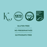 Great Lakes Gelatin etiqueta con certificado MSC y sellos iGen Non-GMO para confianza
