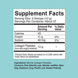 Great Lakes Gelatin cucharada medidora con porción de 12 g mostrando tamaño real