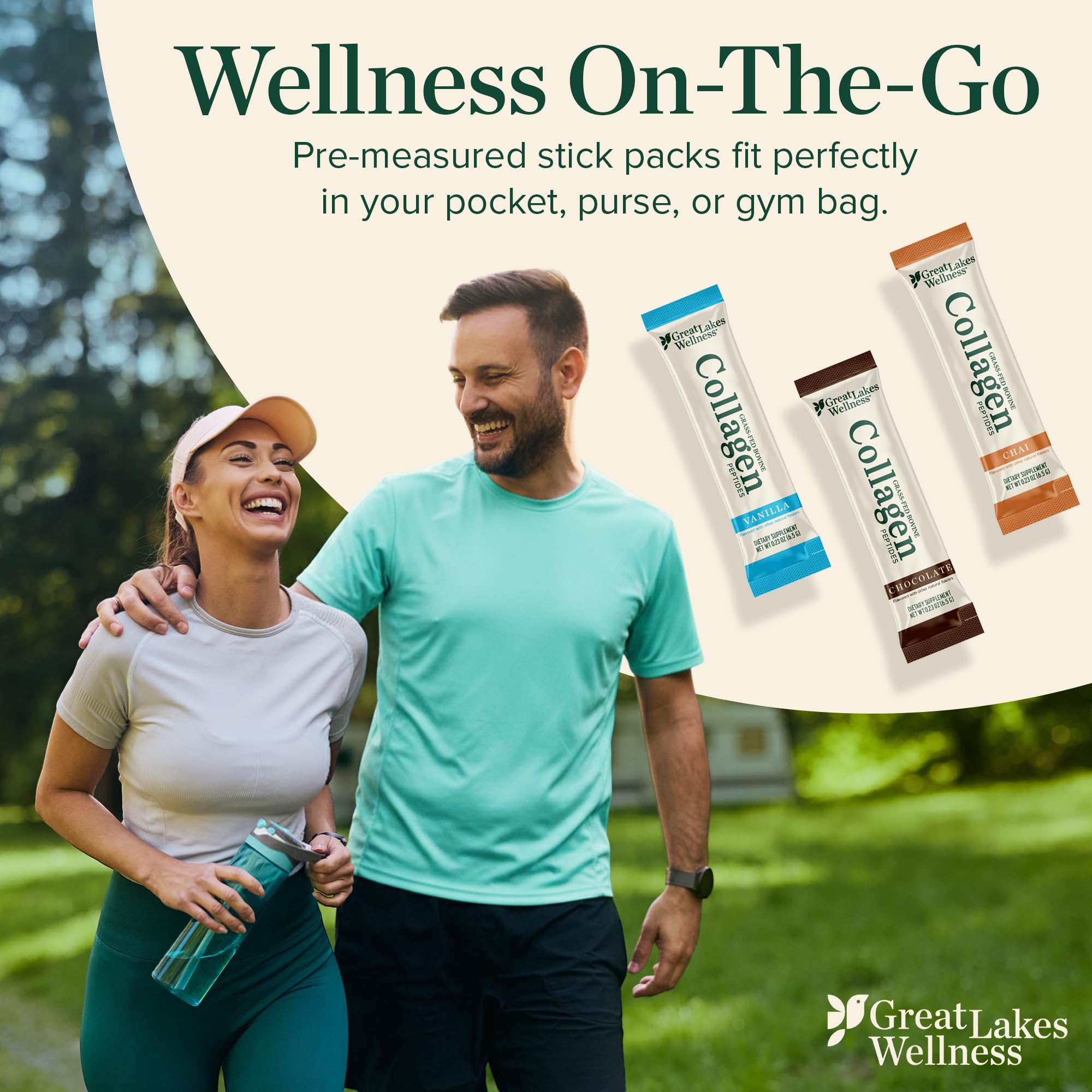 Great Lakes Wellness cucharada midiendo la porción precisa y práctica