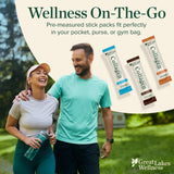 Great Lakes Wellness cucharada midiendo la porción precisa y práctica