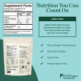 Great Lakes Wellness etiqueta nutricional detallada con ingredientes claros