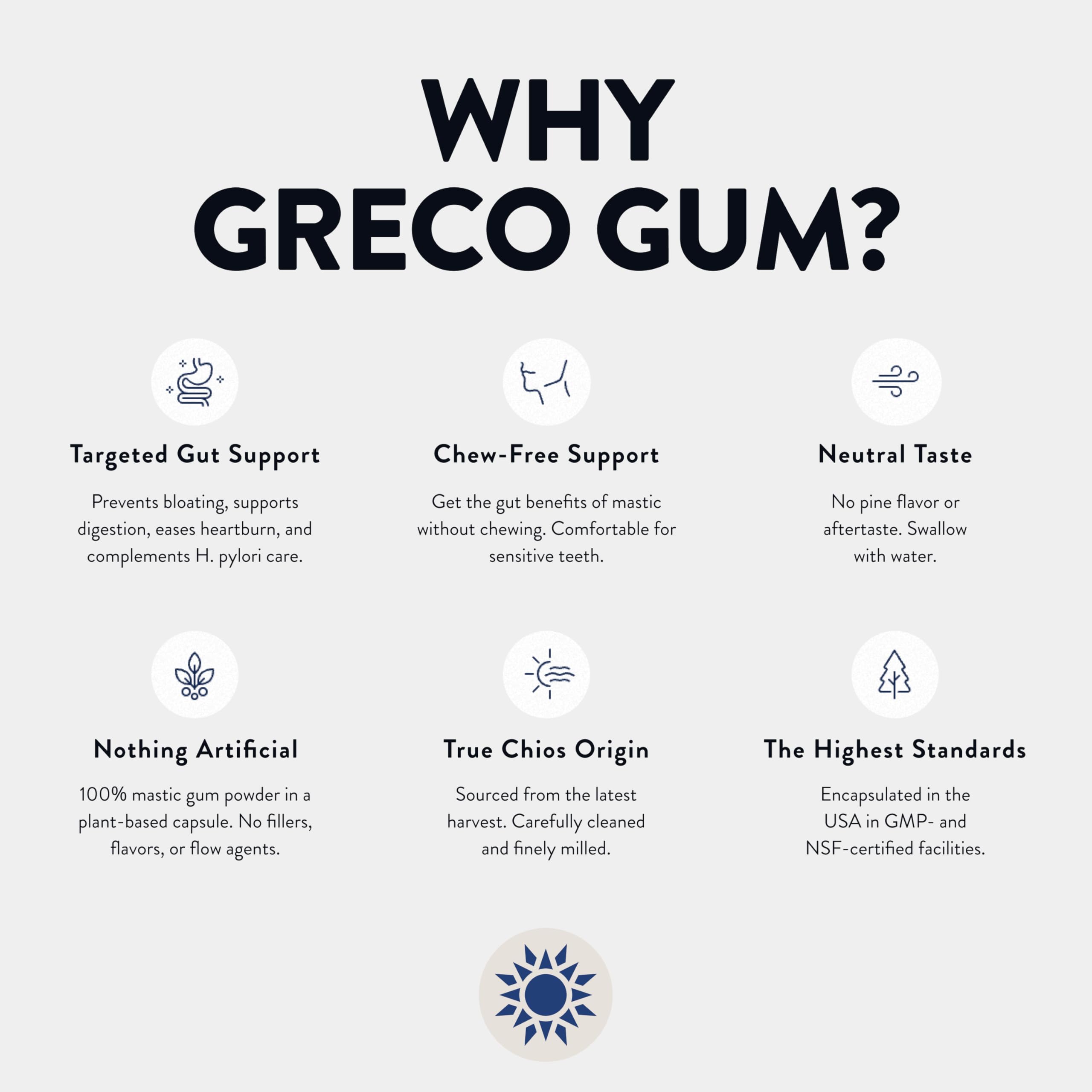 Greco Gum botella en mano para comparar tamaño y dosificación práctica