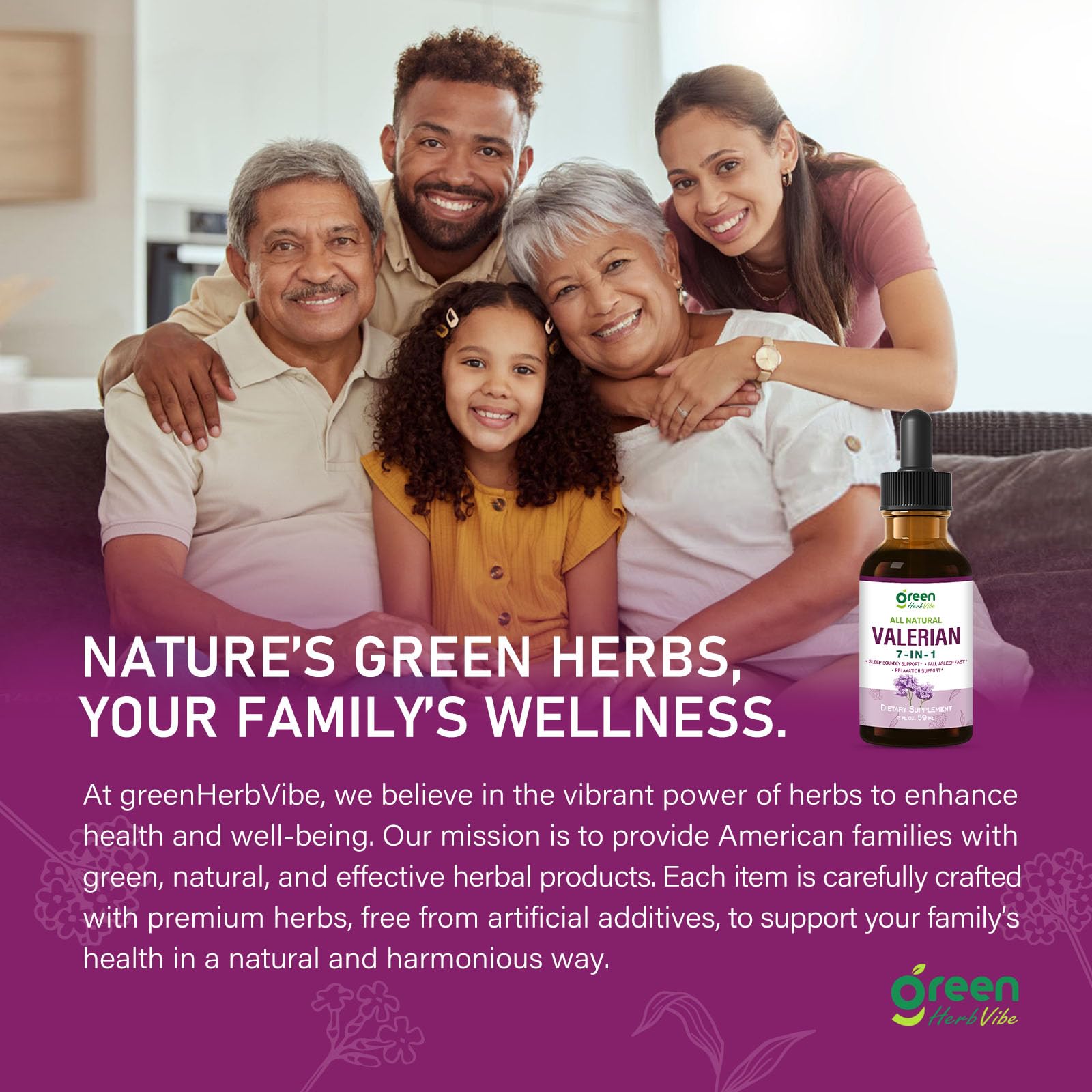 green Herb Vibe botella junto a moneda para comparar tamaño portátil