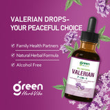 green Herb Vibe persona tomando gotas antes de dormir para relajación