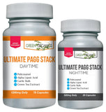 Green Organics envase frontal del Ultimate PAGG Stack mostrando marca y presentación