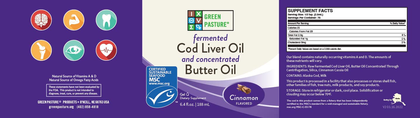 Green Pasture frasco en mano para comparar tamaño, clarifica cantidad por envase