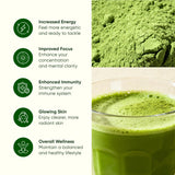 Green Virgin Products moringa mezclada en batido, agrega nutrición rápida