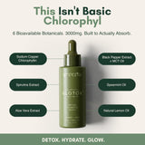 Greena GLOTOX close-up de textura líquida, fórmula fácil de mezclar