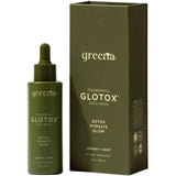 Greena GLOTOX frontal mostrando botella y gotero, conveniencia diaria