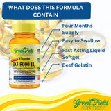 Green Field Nutritions etiqueta con sellos Halal y certificaciones visibles