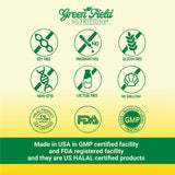 Green Field Nutritions etiqueta con información de EPA, DHA y certificaciones