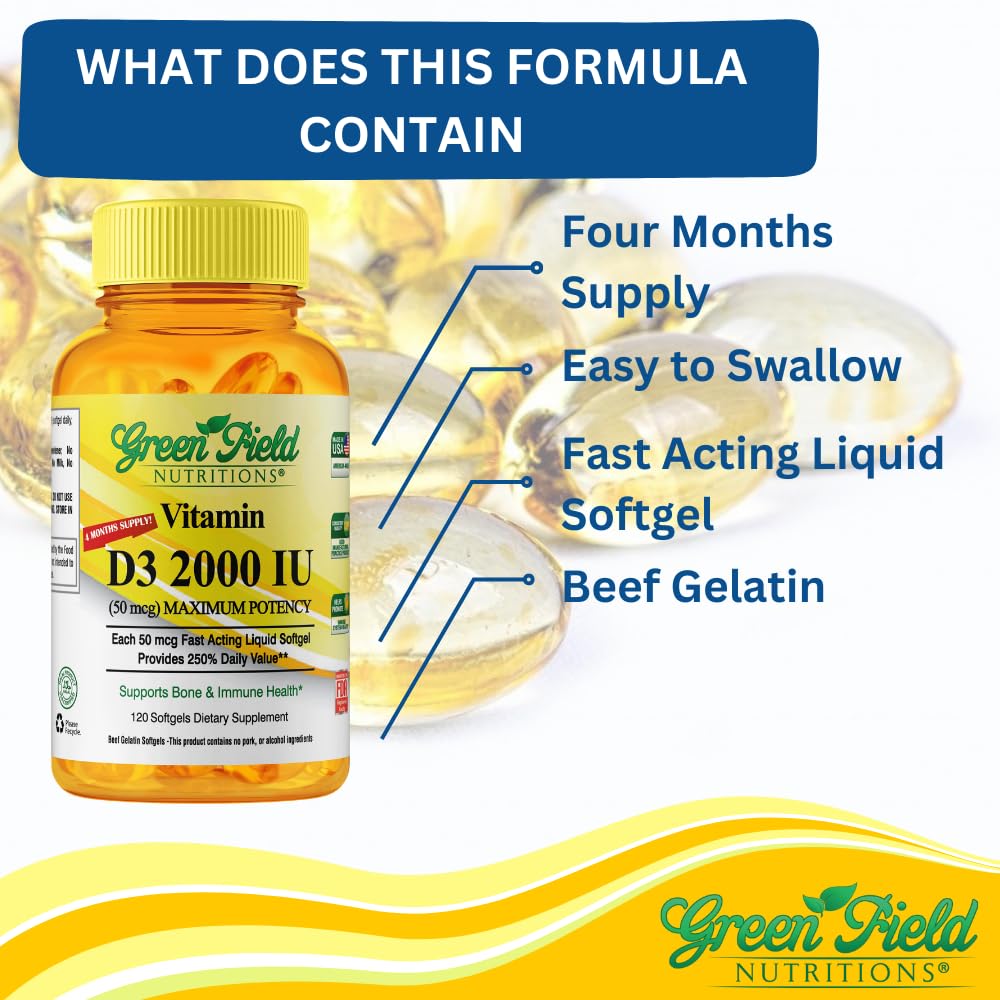 Green Field Nutritions etiqueta con certificaciones Halal y GMP visibles