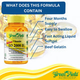 Green Field Nutritions etiqueta con certificaciones Halal y GMP visibles