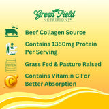 Green Field Nutritions etiqueta en detalle con ingredientes y certificaciones Halal