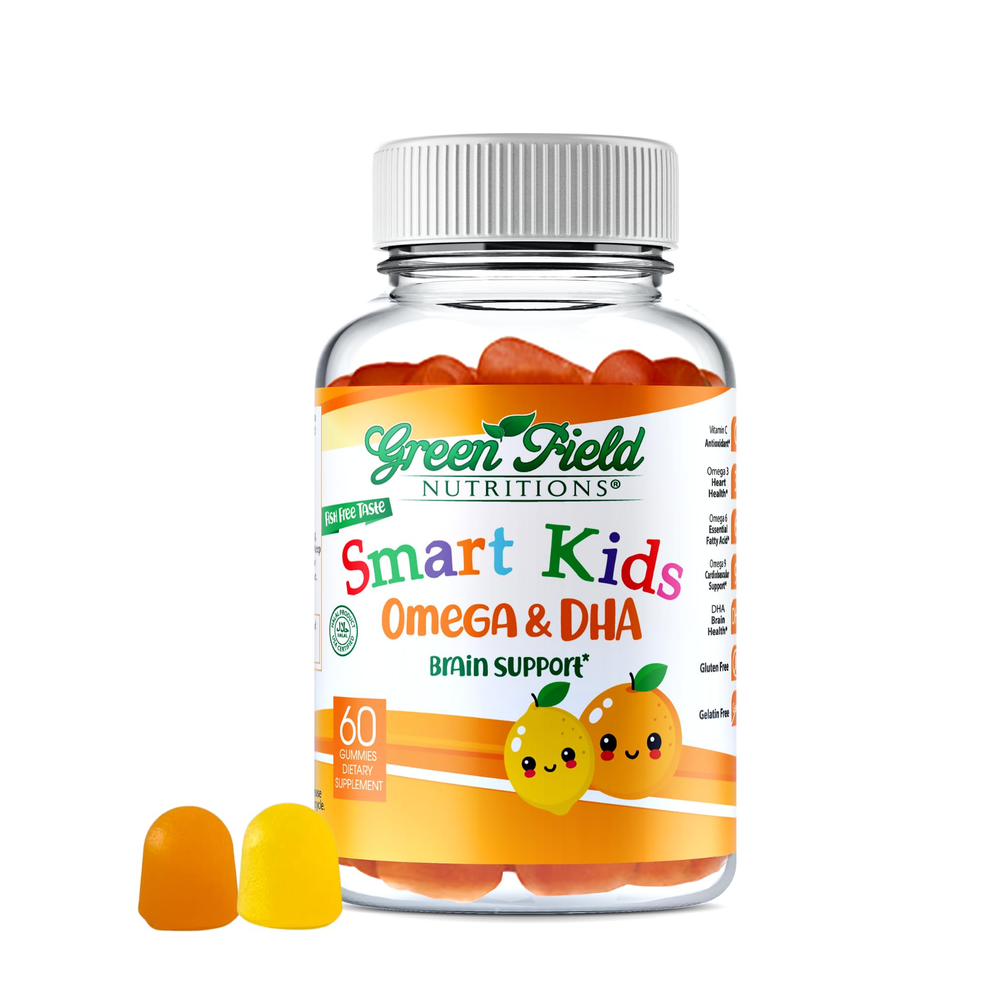 Greenfield Nutritions frasco frontal mostrando etiqueta y beneficios