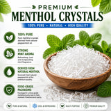 GreenHealth montoncito de cristales de mentol mostrando apariencia y pureza