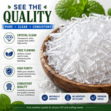 GreenHealth etiqueta del producto con información de pureza y punto de fusión