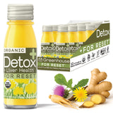 GREENHOUSE JUICE CO. frente del pack de 12 con etiquetas claras y beneficios