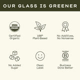 Greenhouse Juice Co. shot servido en mesa de desayuno, añade energía y sabor